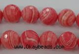 CRC404 15.5 inches 12mm faceted round synthetic rhodochrosite beads