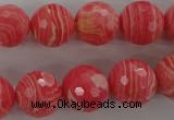 CRC405 15.5 inches 14mm faceted round synthetic rhodochrosite beads