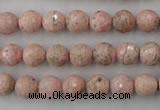 CRC452 15.5 inches 8mm faceted round Argentina rhodochrosite beads