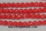 CRC511 15.5 inches 6mm faceted round synthetic rhodochrosite beads