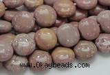 CRC72 15.5 inches 12mm flat round rhodochrosite gemstone beads