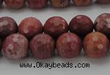 CRC804 15.5 inches 12mm faceted round Brazilian rhodochrosite beads