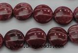 CRC815 15.5 inches 14mm flat round Brazilian rhodochrosite beads