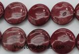 CRC816 15.5 inches 16mm flat round Brazilian rhodochrosite beads