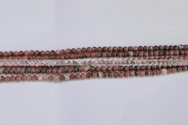 CRC911 15.5 inches 4mm round natural rhodochrosite beads