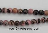 CRD01 15.5 inches 6mm round natural rhodonite gemstone beads