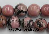 CRD06 15.5 inches 16mm round natural rhodonite gemstone beads