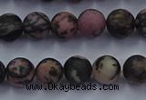 CRD24 15.5 inches 6mm round matte rhodonite beads wholesale