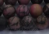 CRD27 15.5 inches 12mm round matte rhodonite beads wholesale