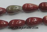 CRE04 16 inches 10*20mm teardrop natural red jasper beads wholesale