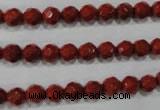 CRE101 15.5 inches 6mm faceted round red jasper beads wholesale