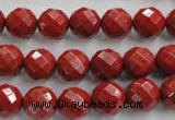 CRE154 15.5 inches 10mm faceted round red jasper beads wholesale