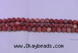 CRE160 15.5 inches 4mm round matte red jasper beads