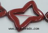 CRE23 16 inches 30*40mm bowknot natural red jasper beads wholesale