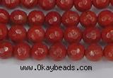 CRE338 15.5 inches 4mm faceted round red jasper beads