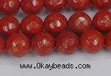 CRE340 15.5 inches 8mm faceted round red jasper beads