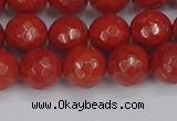 CRE341 15.5 inches 10mm faceted round red jasper beads