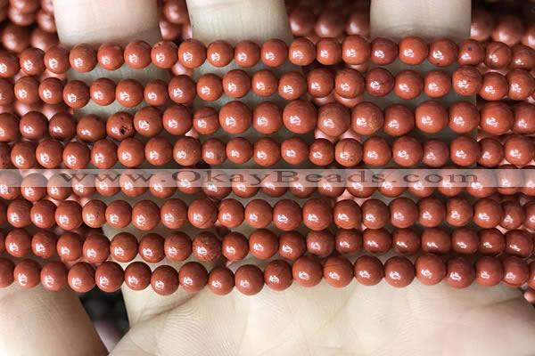 CRE350 15.5 inches 4mm round red jasper beads wholesale