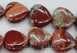 CRE42 15.5 inches 20*20mm heart red jasper beads wholesale