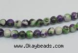 CRF01 15.5 inches 4mm round dyed rain flower stone beads wholesale