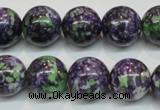 CRF06 15.5 inches 14mm round dyed rain flower stone beads wholesale