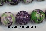 CRF08 15.5 inches 18mm round dyed rain flower stone beads wholesale