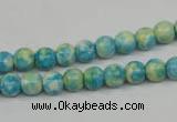 CRF101 15.5 inches 6mm round dyed rain flower stone beads wholesale