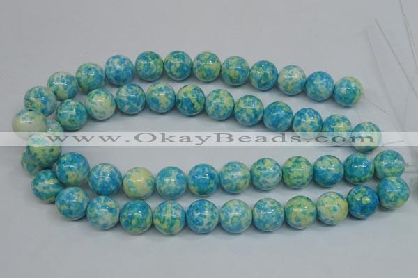 CRF106 15.5 inches 16mm round dyed rain flower stone beads wholesale