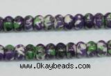 CRF14 15.5 inches 5*8mm rondelle dyed rain flower stone beads wholesale