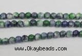 CRF150 15.5 inches 4mm round dyed rain flower stone beads wholesale