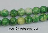 CRF182 15.5 inches 8mm round dyed rain flower stone beads wholesale