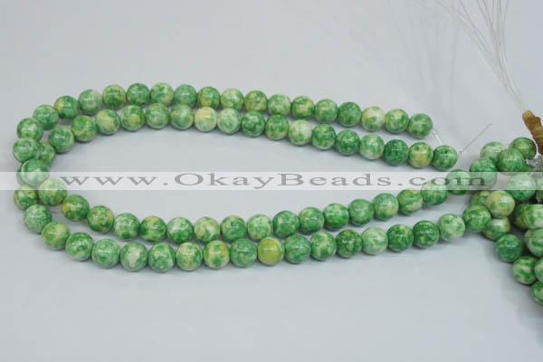 CRF183 15.5 inches 10mm round dyed rain flower stone beads wholesale