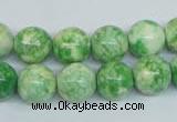 CRF184 15.5 inches 12mm round dyed rain flower stone beads wholesale