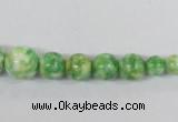 CRF191 15.5 inches 6mm - 14mm round dyed rain flower stone beads