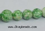 CRF192 15.5 inches 10mm - 20mm round dyed rain flower stone beads