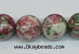 CRF28 15.5 inches 18mm round dyed rain flower stone beads wholesale