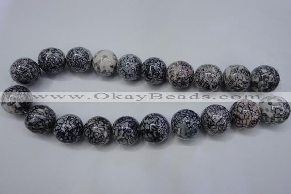 CRF288 15.5 inches 20mm round dyed rain flower stone beads