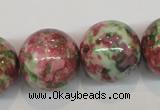 CRF29 15.5 inches 20mm round dyed rain flower stone beads wholesale