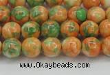 CRF309 15.5 inches 8mm round dyed rain flower stone beads wholesale