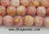 CRF317 15.5 inches 10mm round dyed rain flower stone beads wholesale