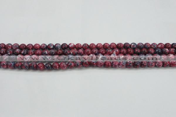 CRF342 15.5 inches 4mm round dyed rain flower stone beads wholesale