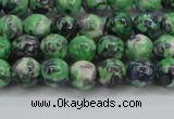 CRF349 15.5 inches 4mm round dyed rain flower stone beads wholesale