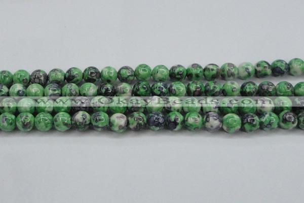 CRF353 15.5 inches 12mm round dyed rain flower stone beads wholesale