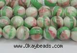 CRF381 15.5 inches 6mm round dyed rain flower stone beads wholesale