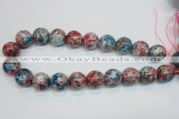 CRF39 15.5 inches 20mm round dyed rain flower stone beads wholesale