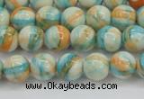 CRF393 15.5 inches 6mm round dyed rain flower stone beads wholesale