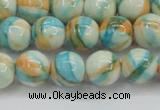 CRF395 15.5 inches 10mm round dyed rain flower stone beads wholesale