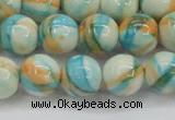 CRF396 15.5 inches 12mm round dyed rain flower stone beads wholesale