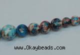 CRF40 15.5 inches multi sizes round dyed rain flower stone beads wholesale