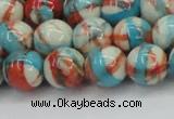 CRF402 15.5 inches 12mm round dyed rain flower stone beads wholesale